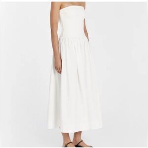 DISSH Sophie Strapless White Midi Dress